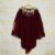 Beautiful Micro Velvet Cape Shawl - Maroon Cape Shawl