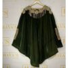 Beautiful Micro Velvet Cape Shawl - Green Cape Shawl