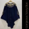 Beautiful Micro Velvet Cape Shawl - Navy Blue Cape Shawl