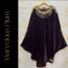 Beautiful Micro Velvet Cape Shawl - Plum Cape Shawl