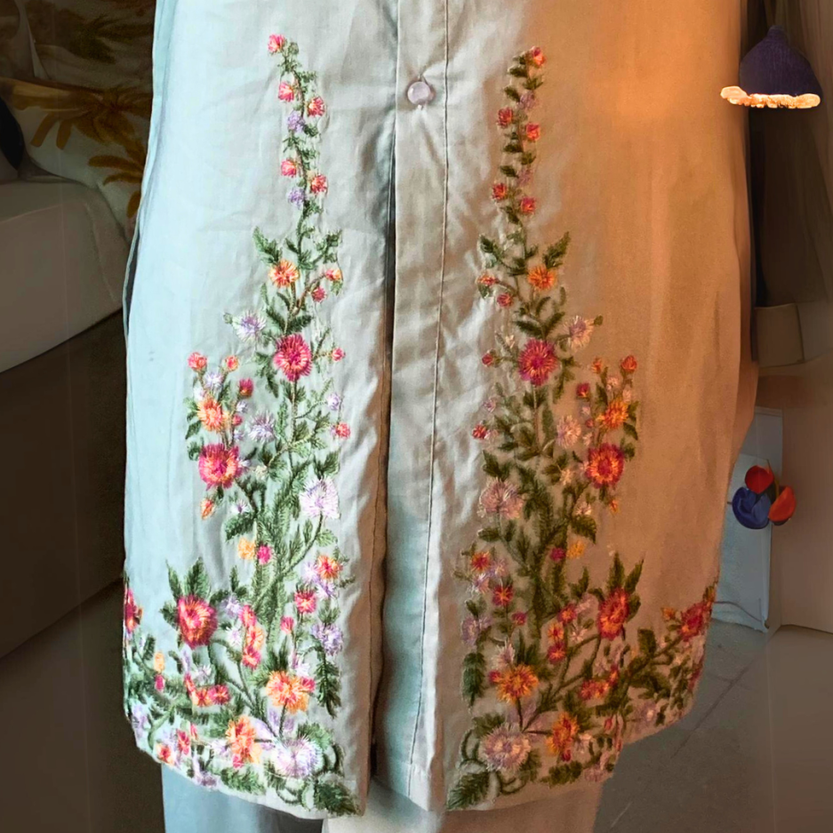 2-piece Embroidered Lawn Short Dress